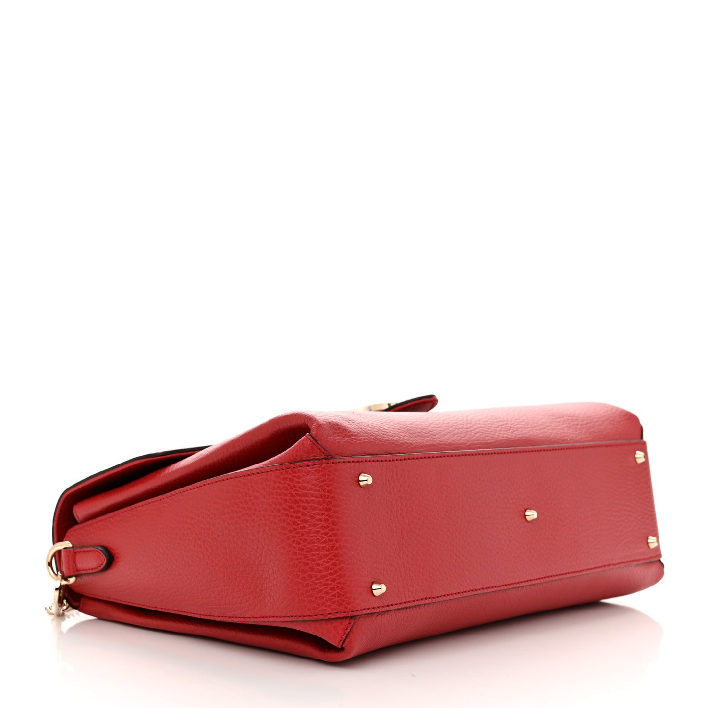 Dollar Calfskin Medium Interlocking G Top Handle Shoulder Bag Red