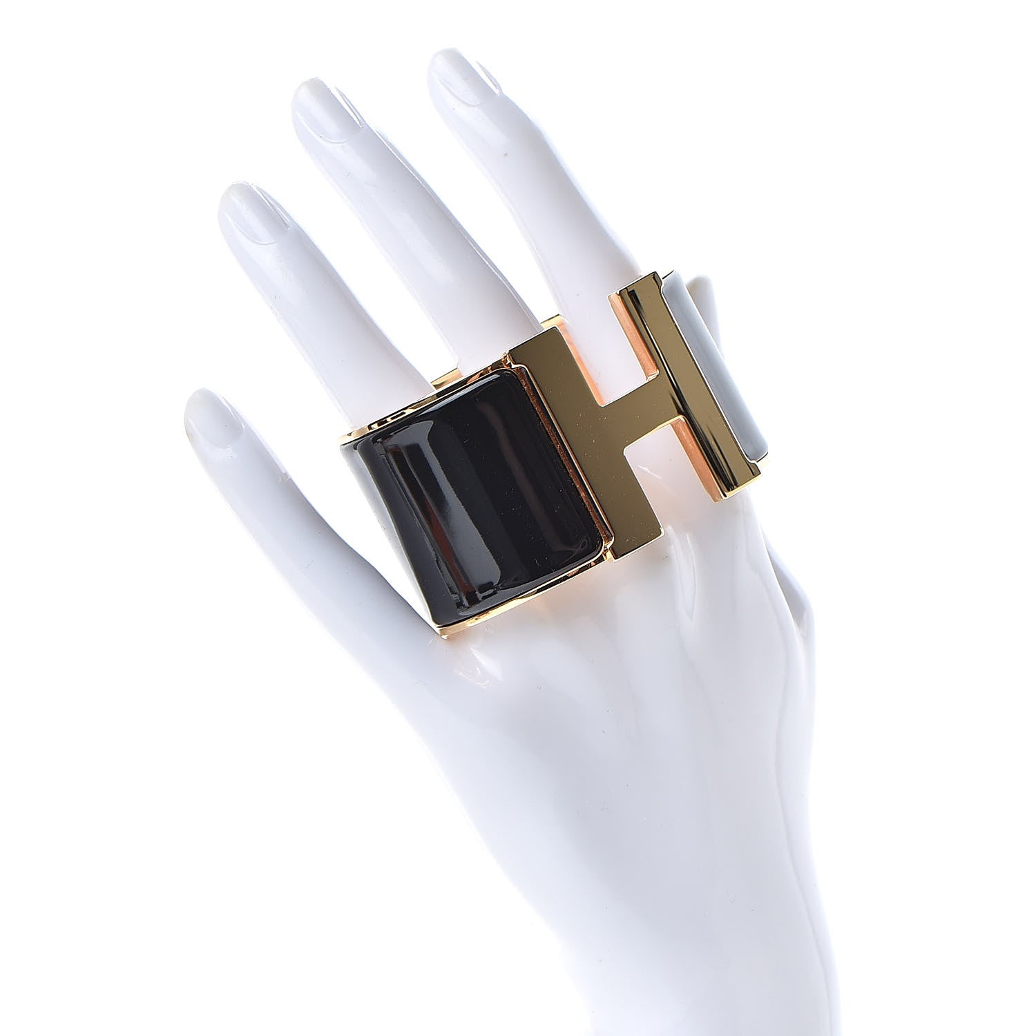Hermes Enamel Extra Wide Clic Clac H Bracelet PM Black 2 of 6