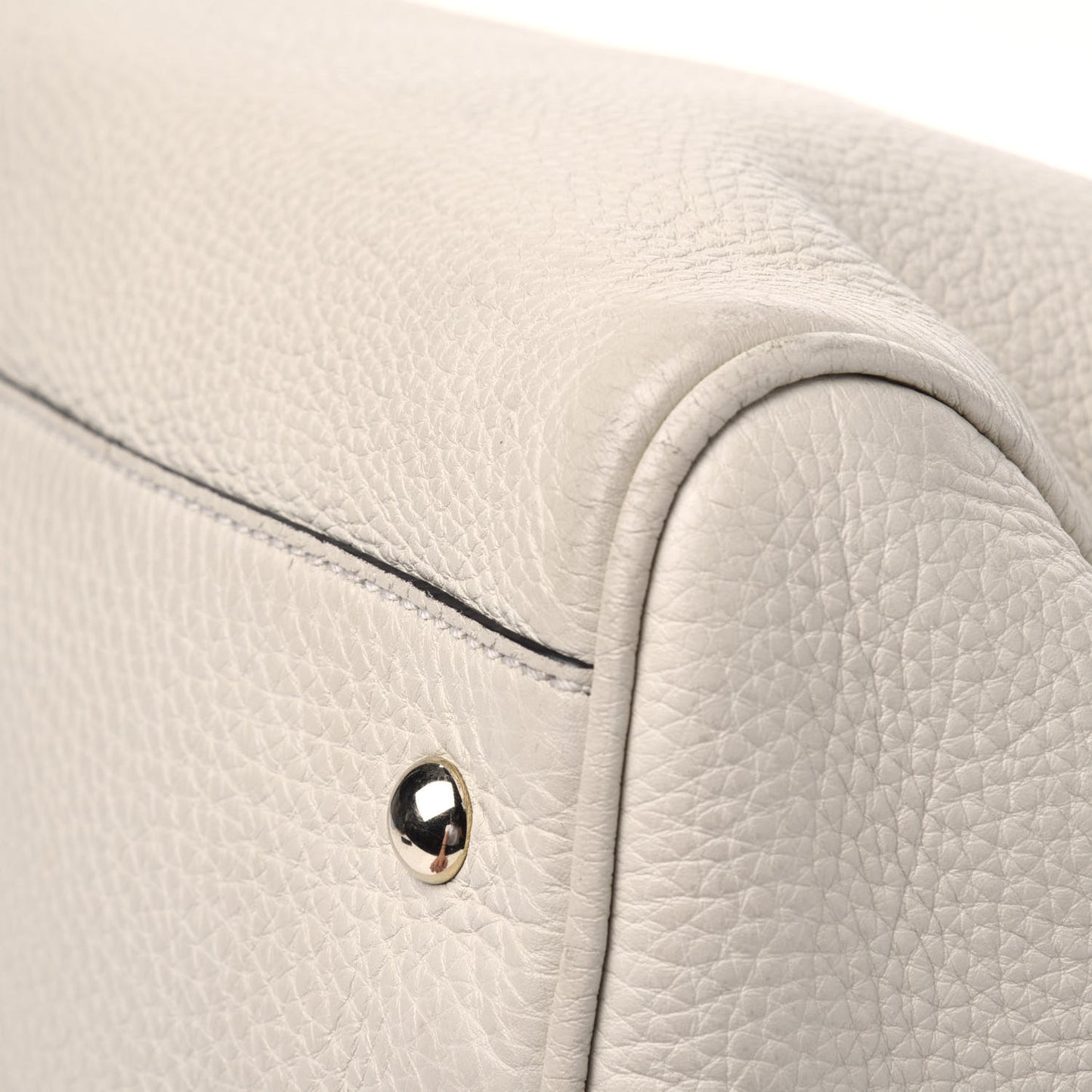 Calfskin Bamboo Medium Shopper Boston Mystic White