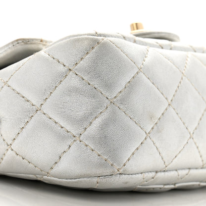 Chanel Metallic Lambskin Quilted Mini Square Flap Silver 9 of 13