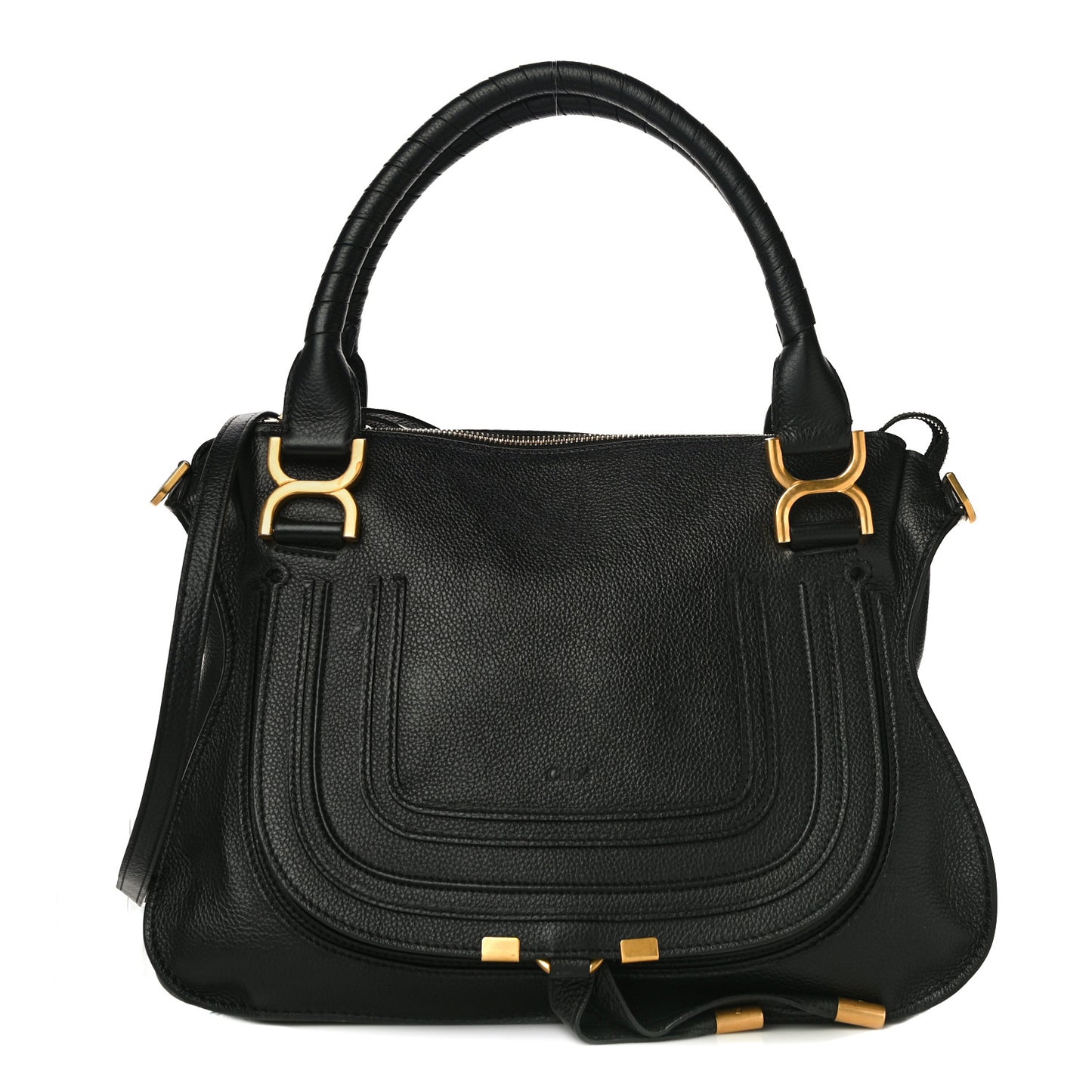Calfskin Medium Marcie Satchel Black