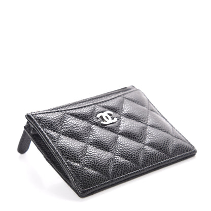 Chanel Caviar Quilted CC Zip Card Holder Black 4 of 9
