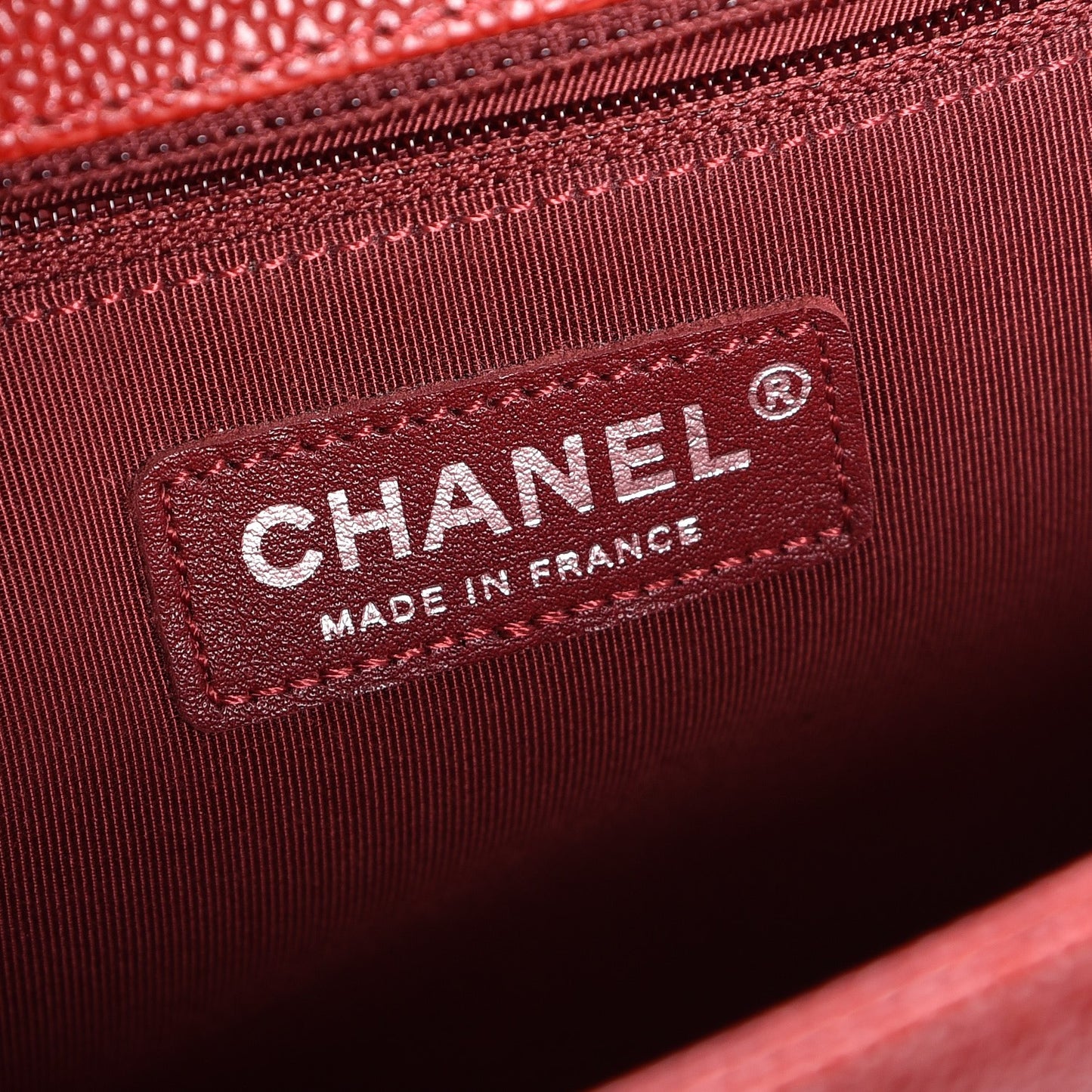 Caviar Quilted New Medium Boy Flap Dark Red