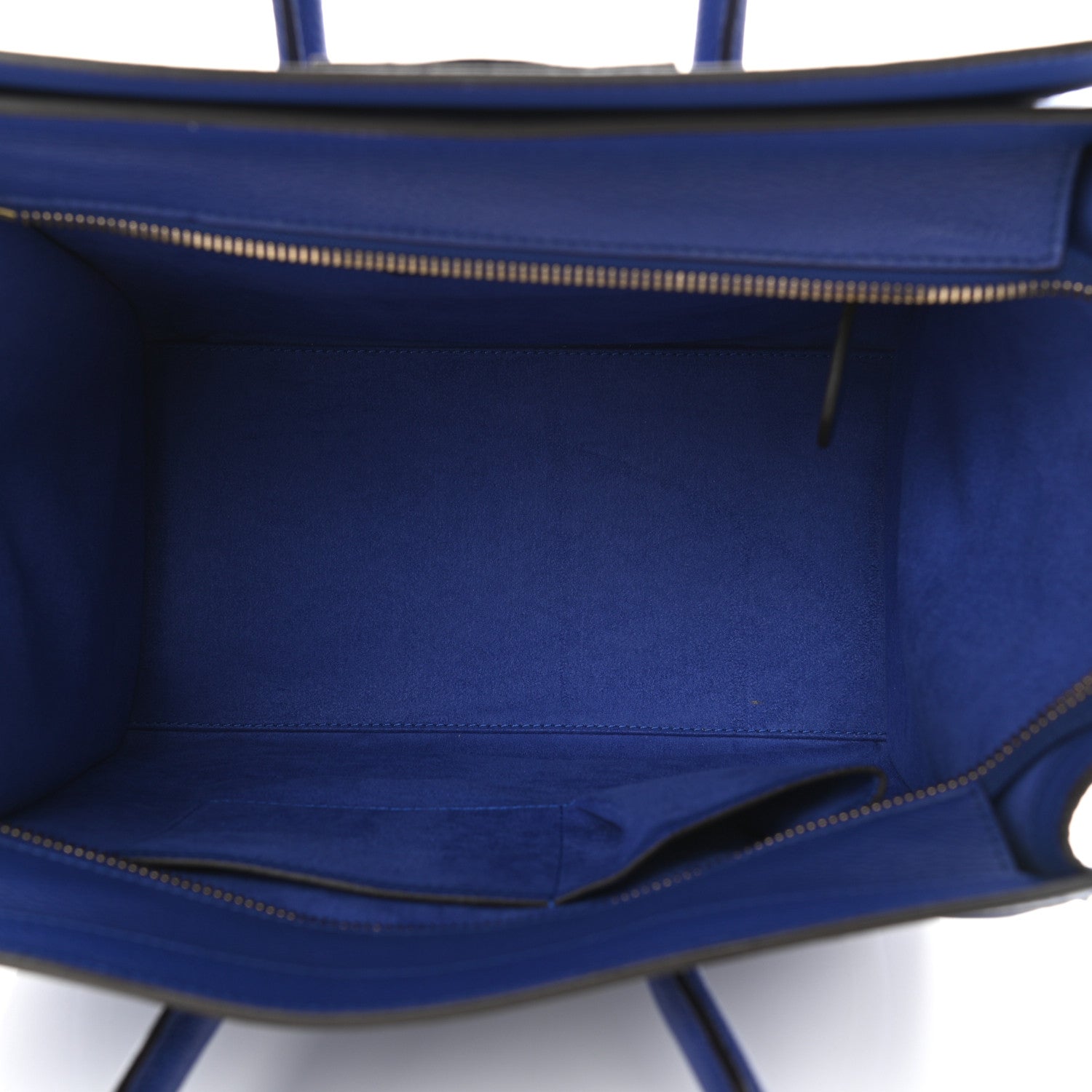 Celine Drummed Calfskin Mini Luggage Indigo 4 of 8