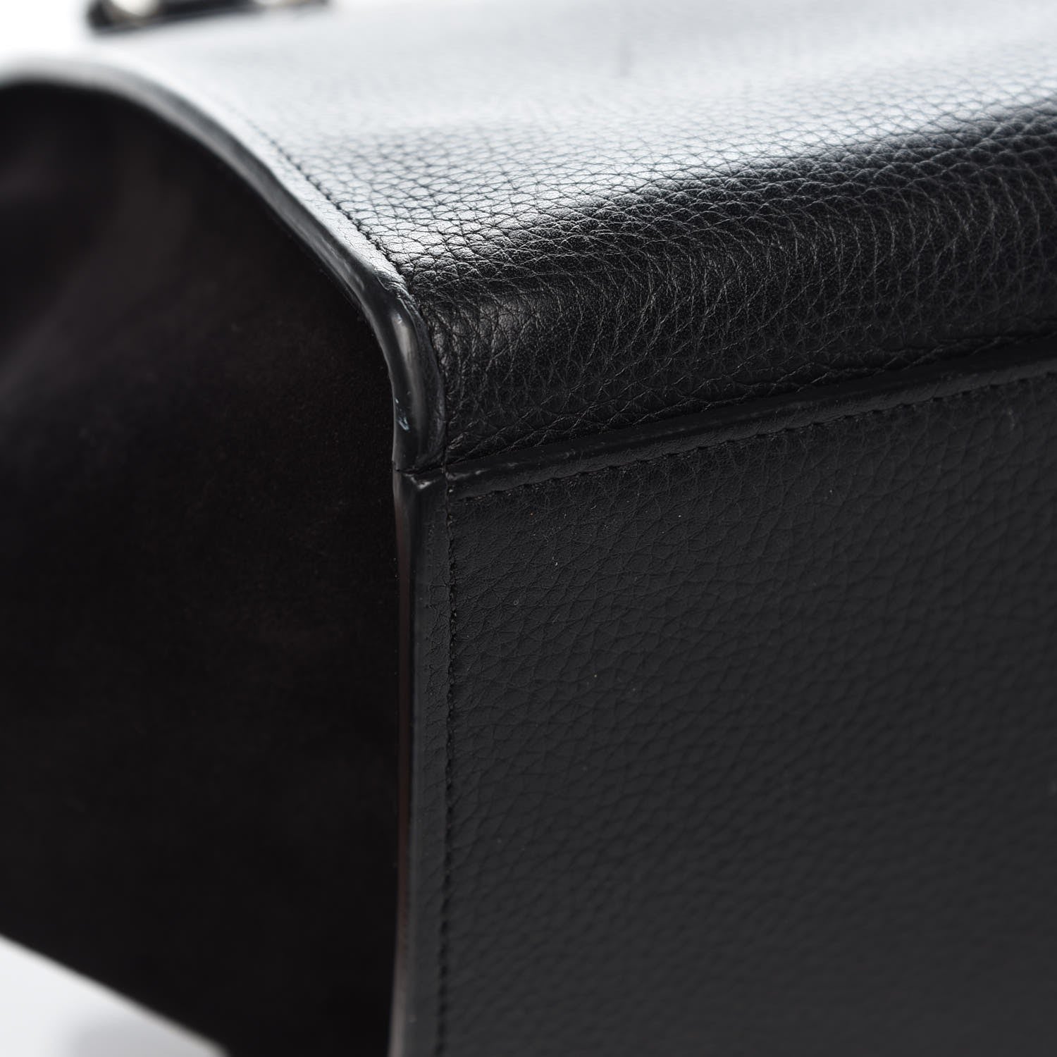 Celine Drummed Calfskin Suede Small Trapeze Black 30 of 31