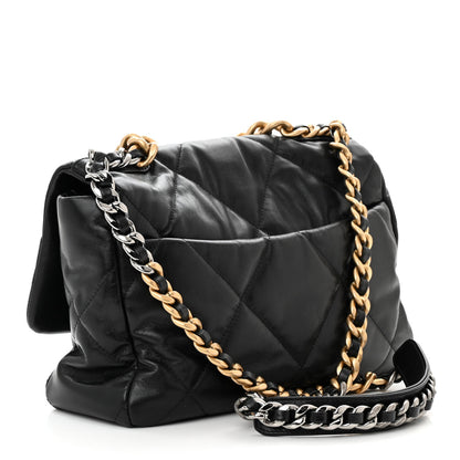Chanel Goatskin Quilted Large Chanel 19 Flap Black 3 of 10