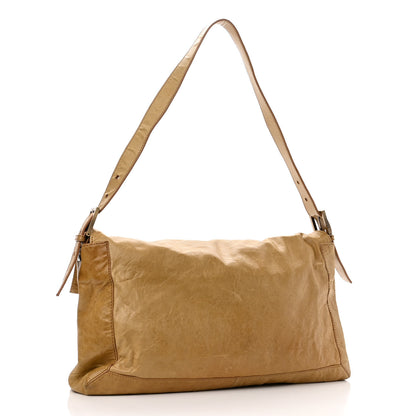 Fendi Goatskin Whipstitch Large Convertible Baguette Senape 3 of 12