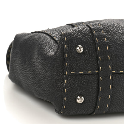 Fendi Cuoio Romano Selleria Medium Linda Satchel Black 7 of 8