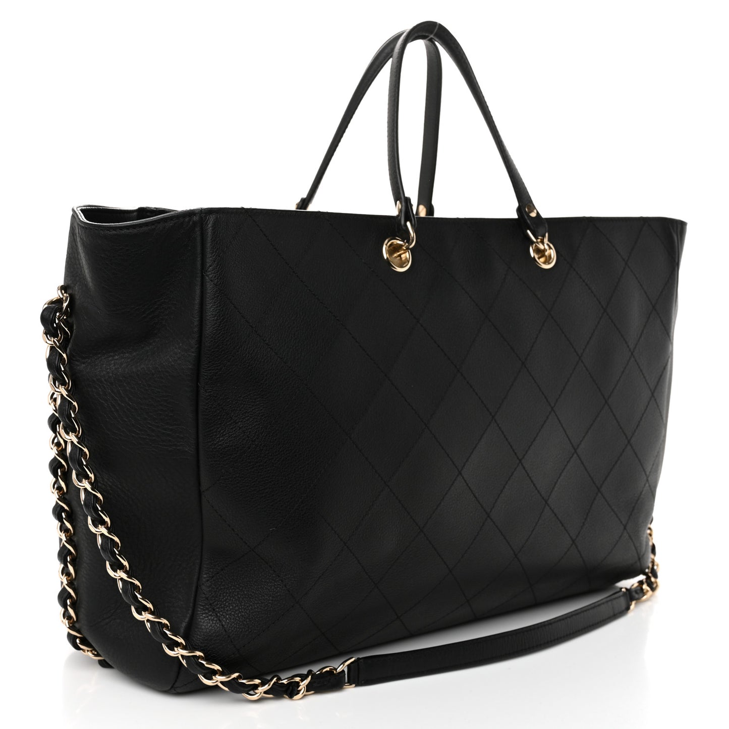 Bullskin Stitched Large Shopping Bag Black