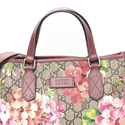 Gucci GG Supreme Monogram Blooms Small Zippered Tote Beige Multicolor Dry Rose 8 of 10