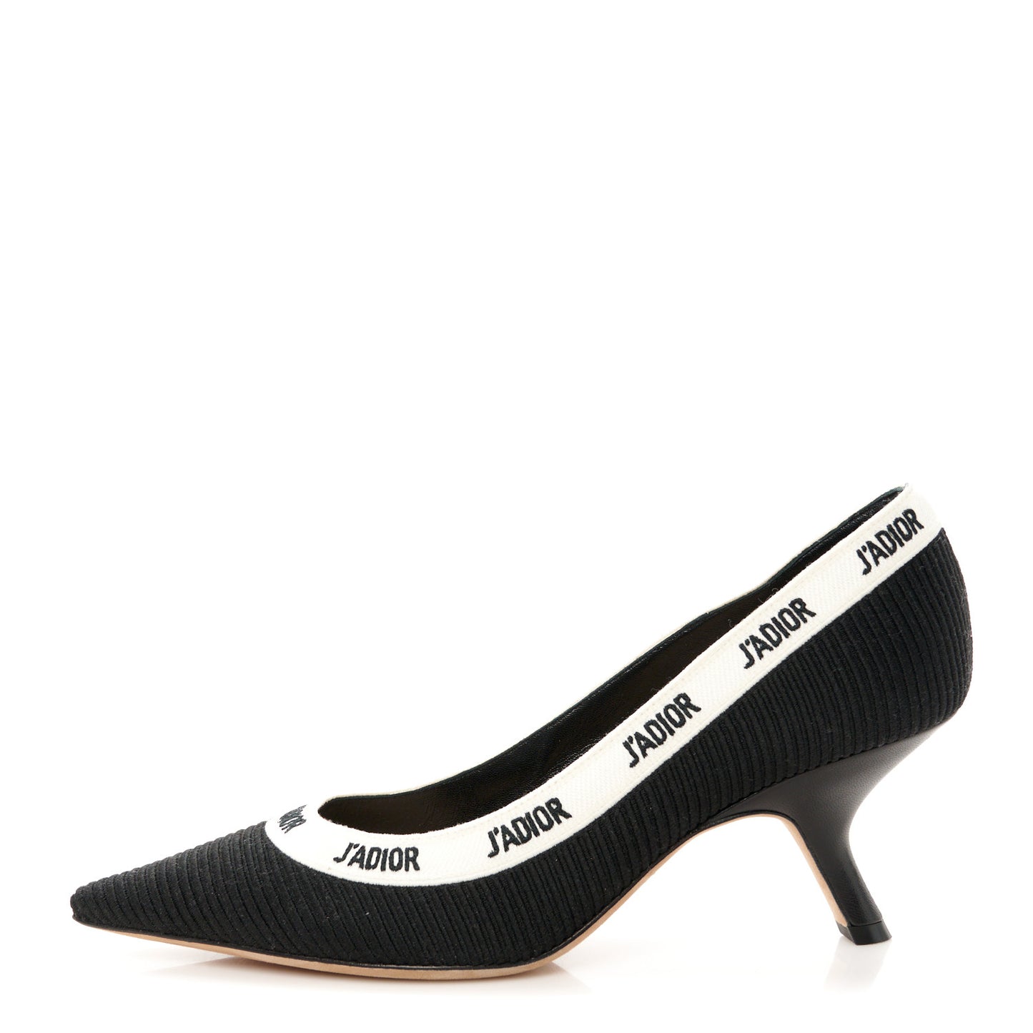 Technical Canvas Ribbon Embroidered J'Adior 65mm Pumps 38 Black
