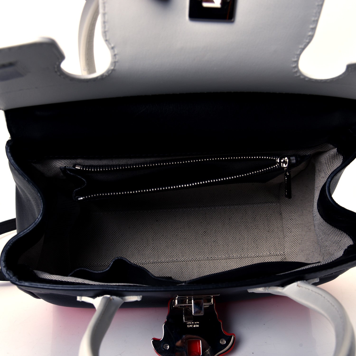 Versace Calfskin Medium Palazzo Empire Bag Black Red White 4 of 5