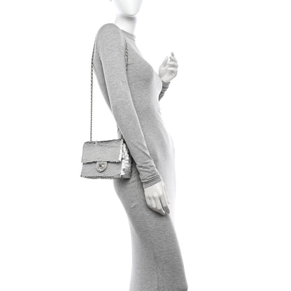 Chanel Sequin Paillette Small Flap Grey 2 of 11