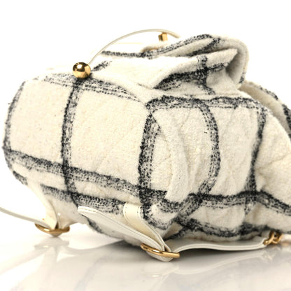 Chanel Wool Tweed Elegant Backpack Ecru Black 8 of 10