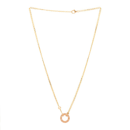Cartier 18K Pink Gold 2 Diamond LOVE Necklace 3 of 6