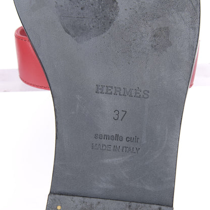 Hermes Calfskin Oran Sandals 37 Rose Cotinga 6 of 10