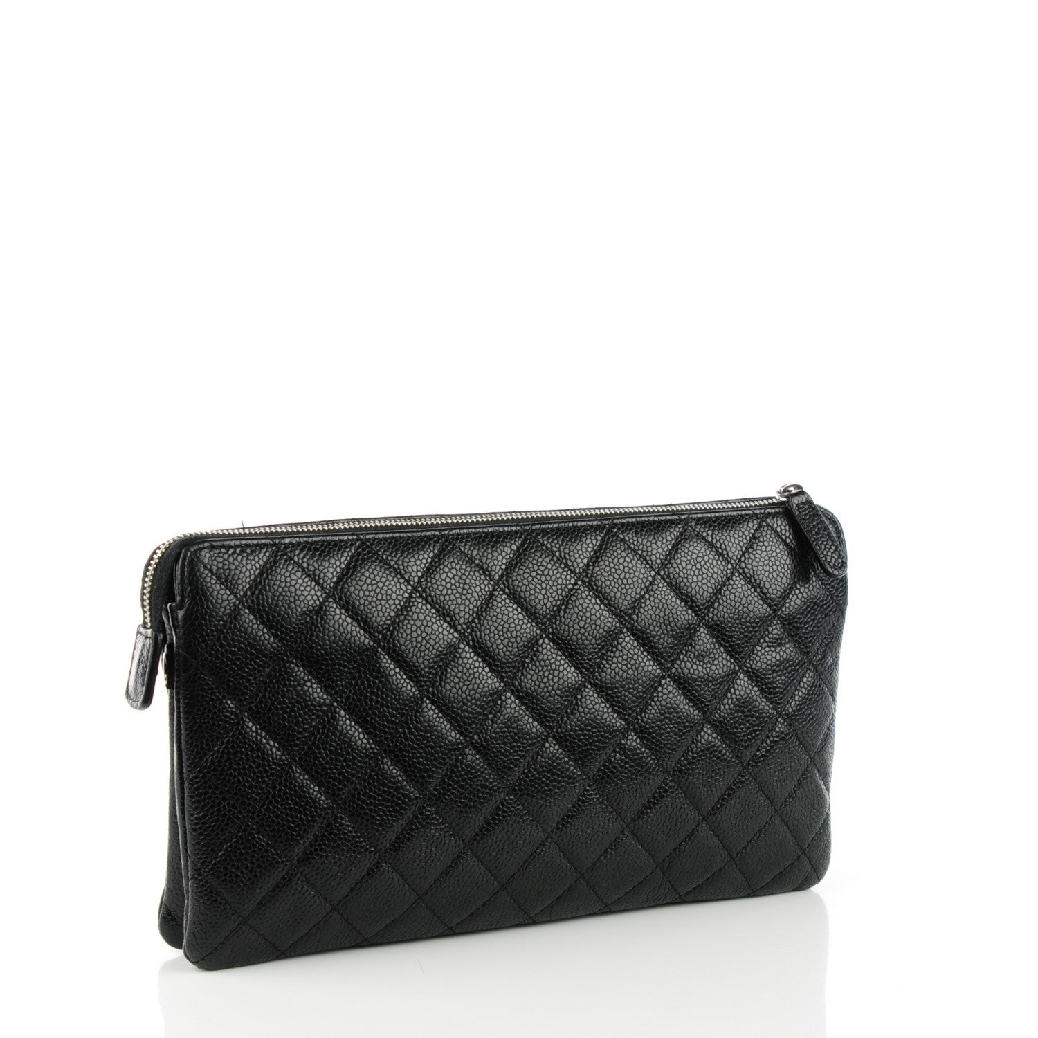 Chanel Caviar Quilted Large Zipped Clutch Black 3 of 8