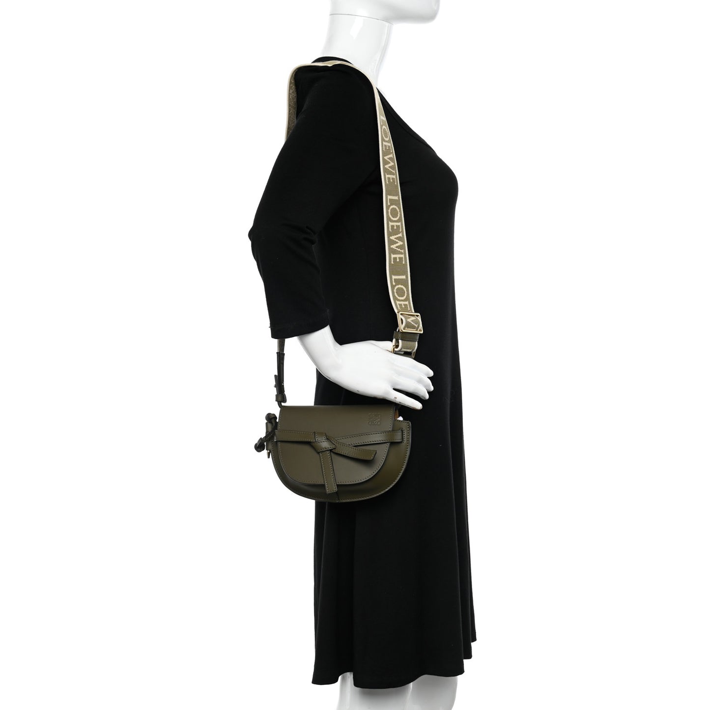 Calfskin Jacquard Mini Gate Dual Bag Autumn Green