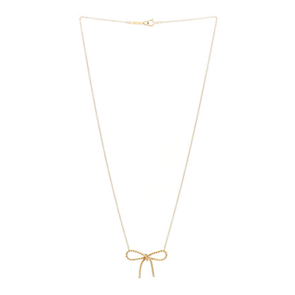 Tiffany 18K Yellow Gold Twist Bow Pendant Necklace 2 of 4