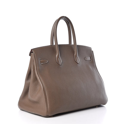 Hermes Taurillon Clemence Birkin 35 Etoupe 3 of 40
