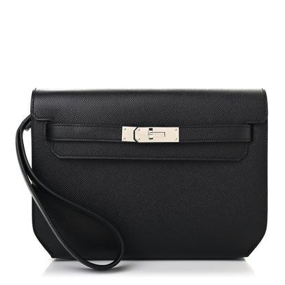 Hermes Epsom Kelly Depeches 25 Pouch Black 1 of 10