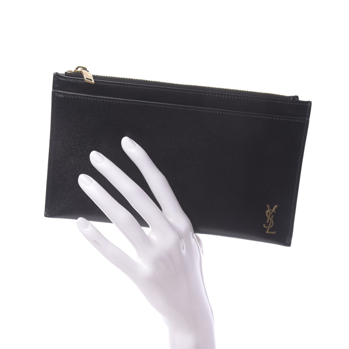 Smooth Calfskin Monogram Bill Pouch Black