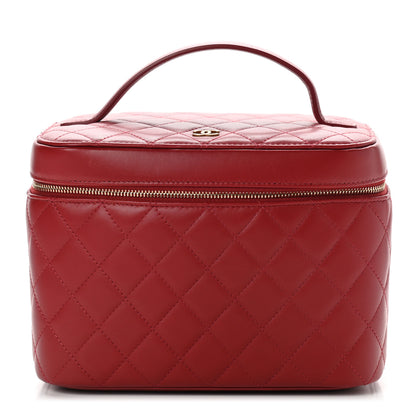 Chanel Lambskin Quilted Large Vanity Pouch Red 1 of 9