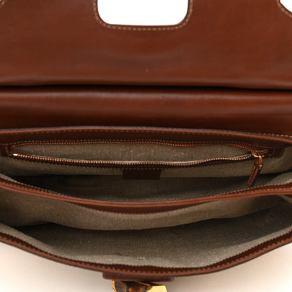 Gucci Canvas Pigna Print Peggy Bamboo Top Handle Bag Brown 5 of 16