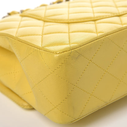 Chanel Lambskin Quilted Medium Double Flap Yellow 11 of 12