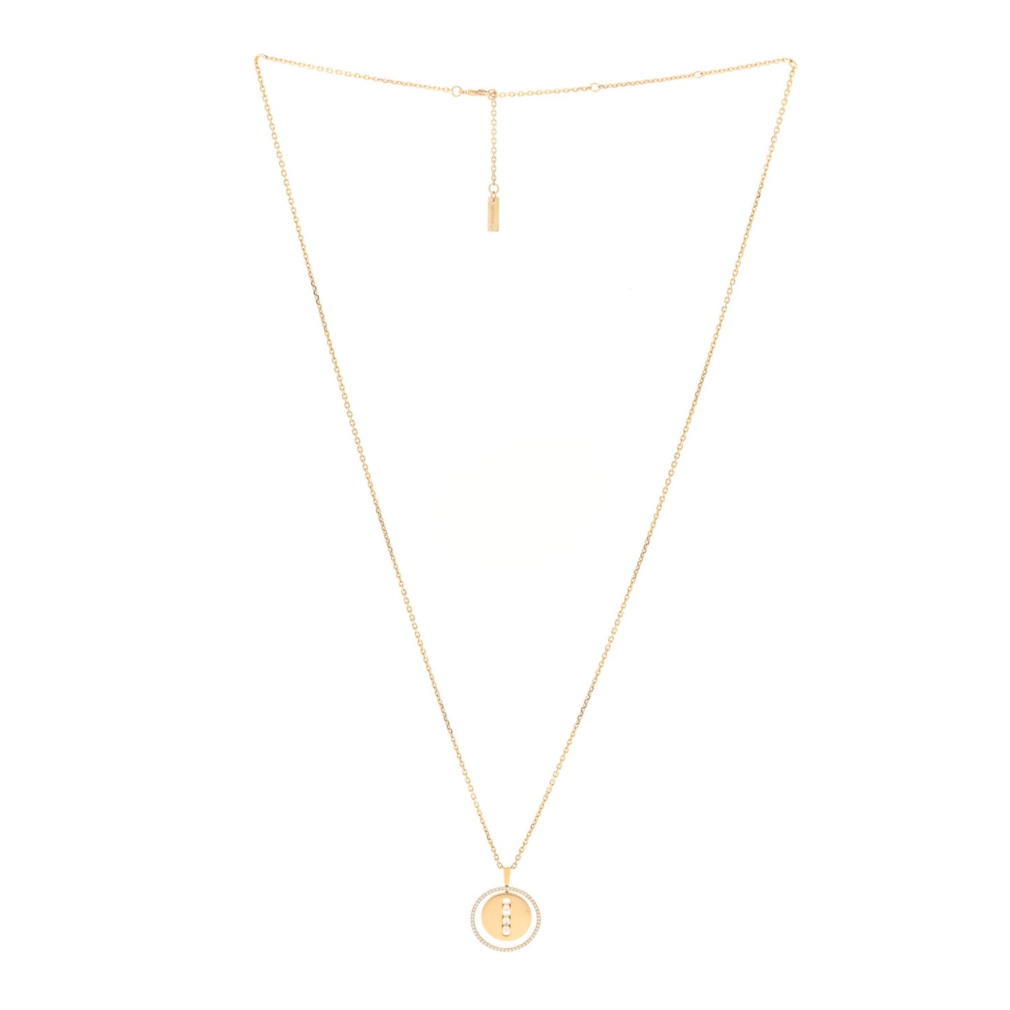 18K Yellow Gold Diamond Medium Lucky Move Pendant Necklace