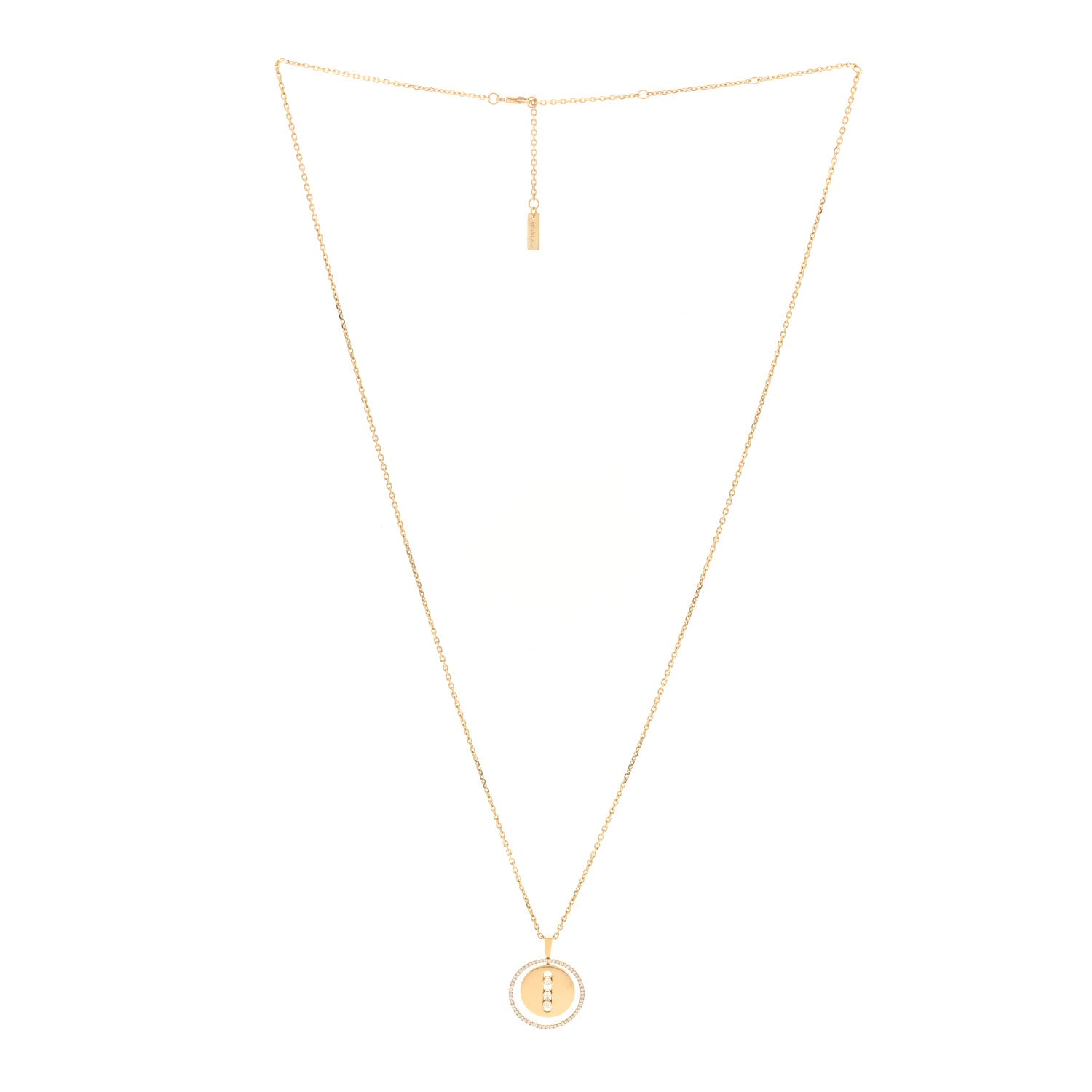 Messika 18K Yellow Gold Diamond Medium Lucky Move Pendant Necklace 3 of 5
