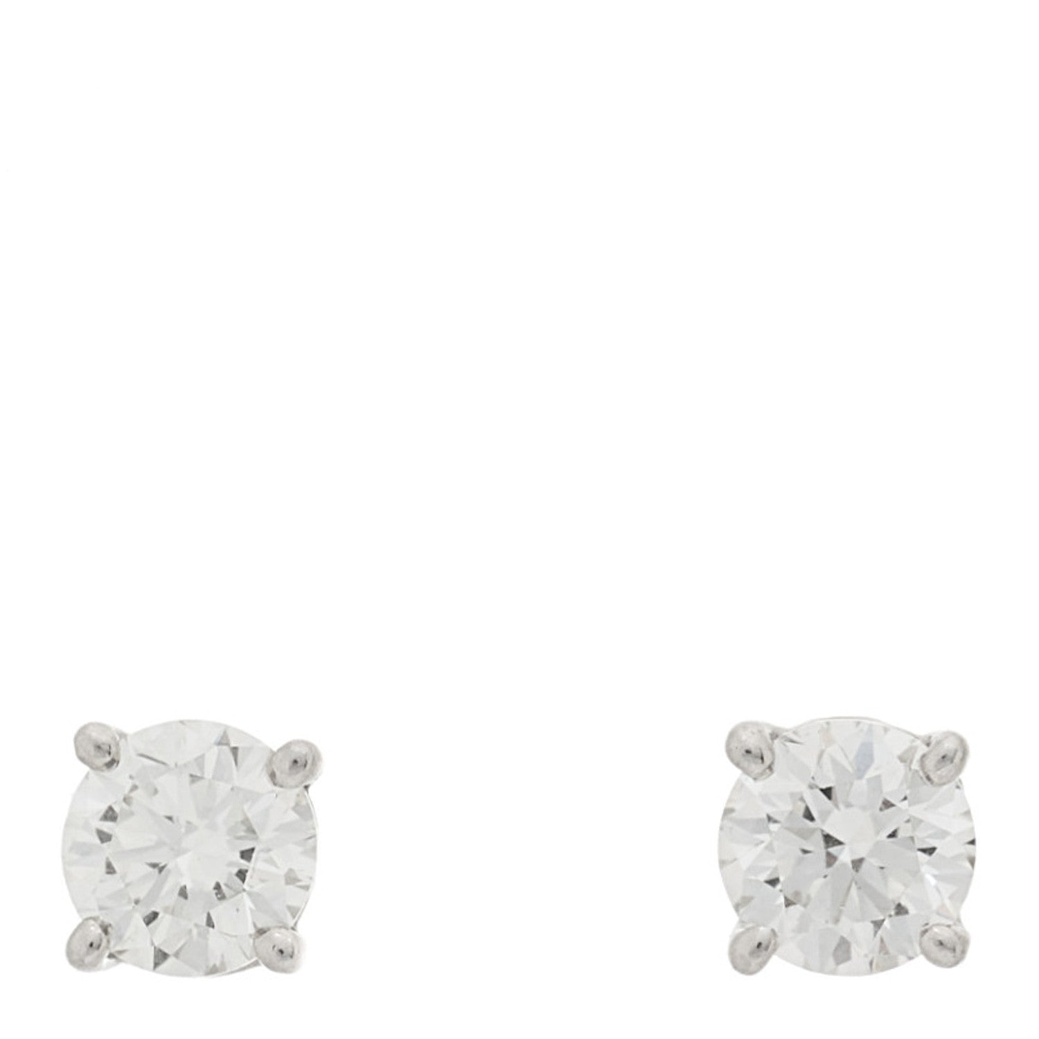 Tiffany Platinum Diamond .40ctw Solitaire Earrings 1 of 4