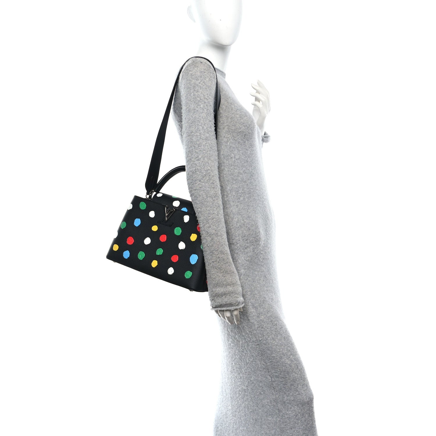Louis Vuitton LV X YK Taurillon Capucines MM Black 2 of 10