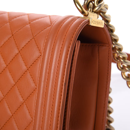 Chanel Lambskin Quilted Medium Boy Flap Orange 10 of 10