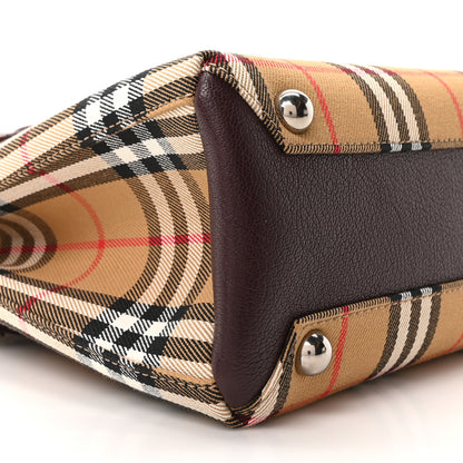 Burberry Goatskin Vintage Check Small Banner Tote Deep Claret 10 of 12