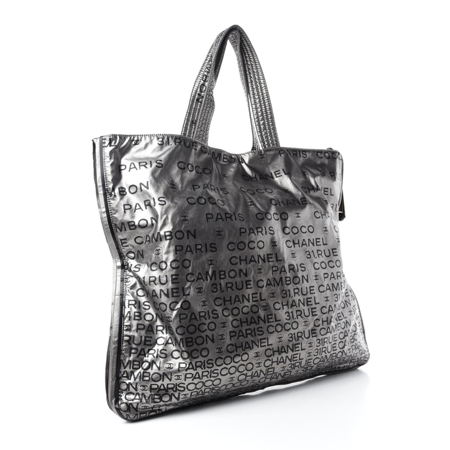 Coated Canvas Unlimited Large Tote Argent Fonce