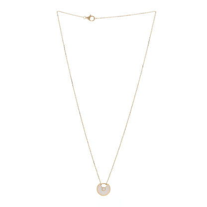 Cartier 18K Yellow Gold Diamond Mother of Pearl XS Amulette de Cartier Pendant Necklace 3 of 5