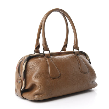 Burberry Grained Calfskin Two Front Pocket Satchel Brown 3 of 16