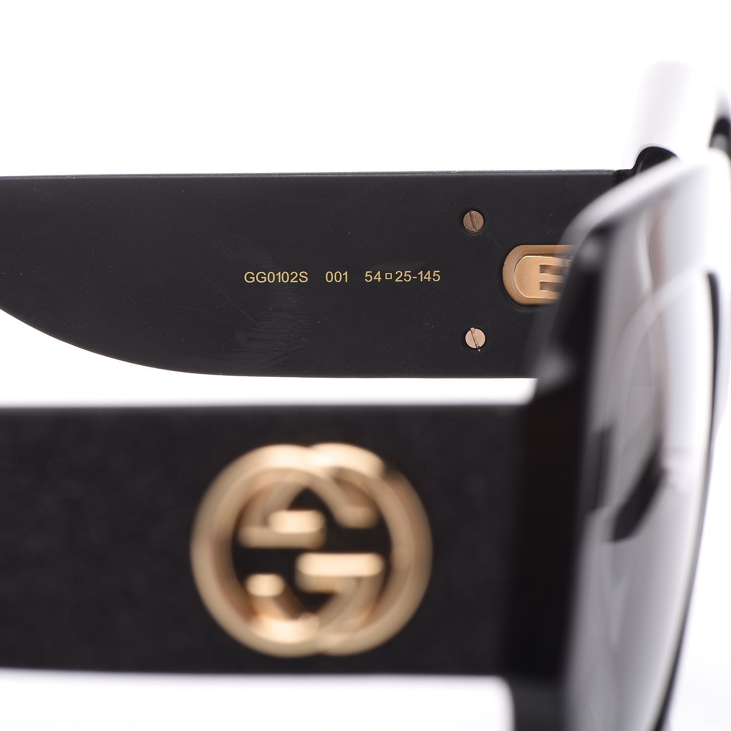 Gucci Square Frame Glitter GG0102S Sunglasses Black 6 of 7