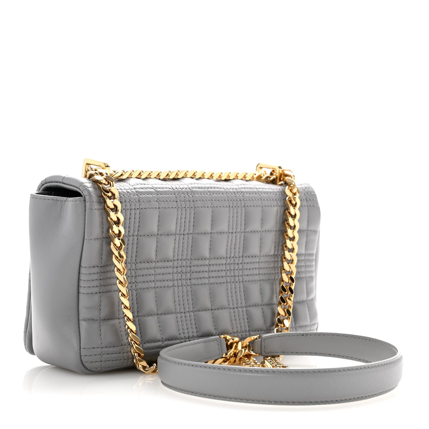 Lambskin Quilted Small Lola Bag Grey