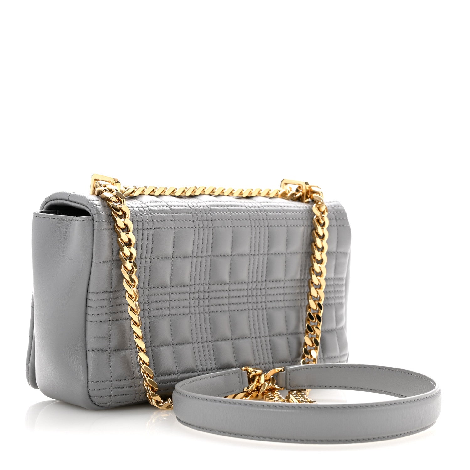 Burberry Lambskin Quilted Small Lola Bag Grey 3 of 14