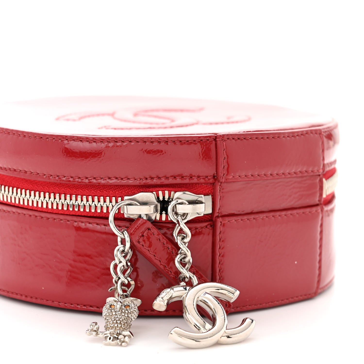 Chanel Patent Round As Earth Evening Bag Red 9 of 10