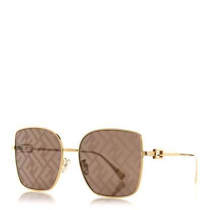 Fendi Metal Baguette Square Sunglasses FE40013U Gold Brown 1 of 8