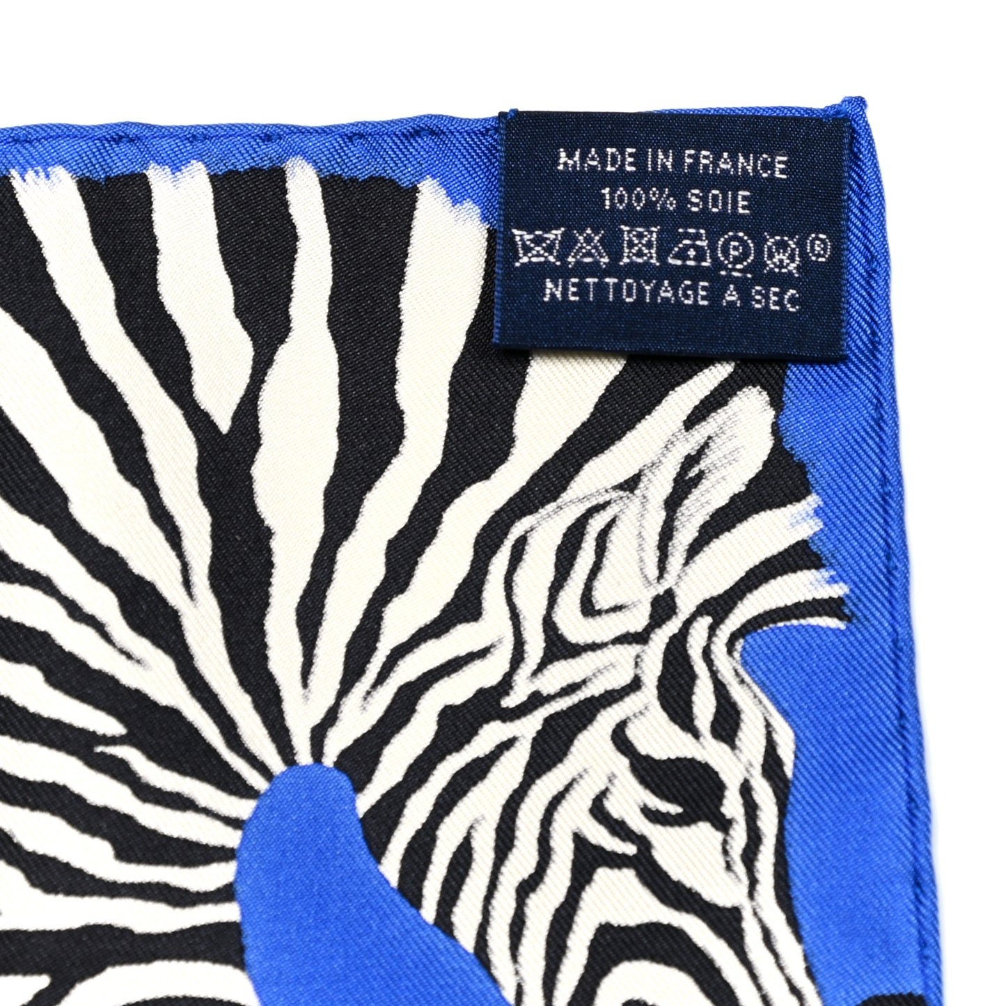 Silk Zebra Pegasus Nano Scarf 20 Bleu Vif Jaune White