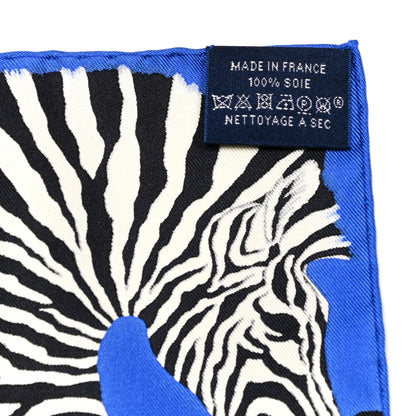 Hermes Silk Zebra Pegasus Nano Scarf 20 Bleu Vif Jaune White 4 of 4