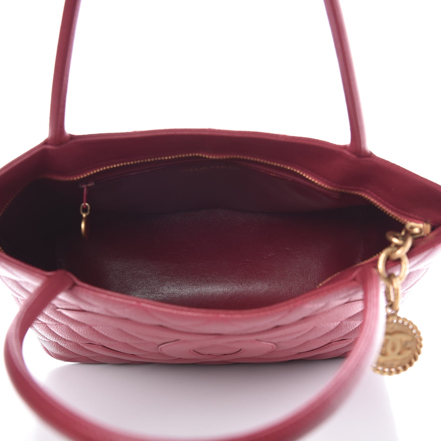 Chanel Caviar Quilted Medallion Tote Dark Pink 5 of 10