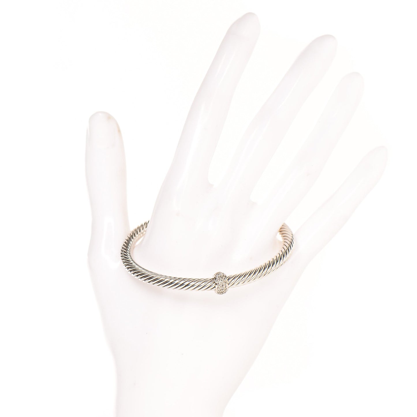 Sterling Silver Diamond 5mm Cable Classics Single Station Bracelet