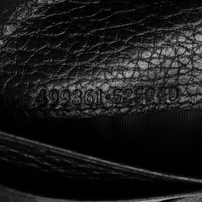 Gucci Pebbled Calfskin Butterfly Card Case Black 7 of 8