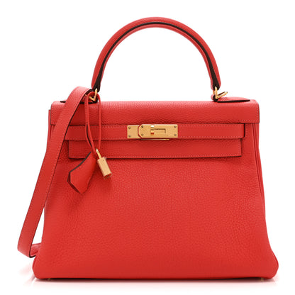 Hermes Togo Kelly Retourne 28 Rouge Pivoine 1 of 10