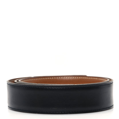 Hermes Box Courchevel 32mm Belt Strap 80 Black Gold 2 of 6